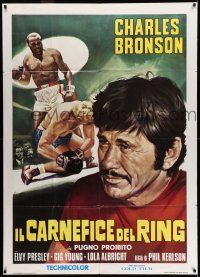 6w846 KID GALAHAD Italian 1p R73 huge artwork image of Charles Bronson + boxing, but no Elvis!