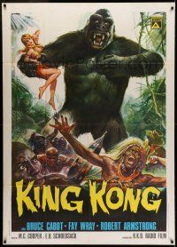 6w850 KING KONG Italian 1p R73 best different Casaro art of the giant ape carrying sexy Fay Wray!
