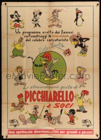 6w861 LE STRAORDINARIE GESTA DI PICCHIARELLO E SOCI Italian 1p '50s Woody Woodpecker & friends!