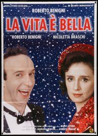 6w865 LIFE IS BEAUTIFUL Italian 1p '97 Roberto Benigni's La Vita e bella, Nicoletta Braschi