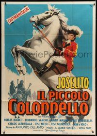 6w868 LITTLE COLONEL Italian 1p '60 Nano art of teenager Joselito on rearing white horse!