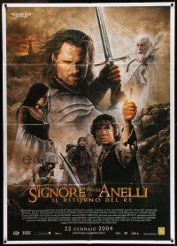 6w871 LORD OF THE RINGS: THE RETURN OF THE KING advance Italian 1p '03 cool cast montage art!