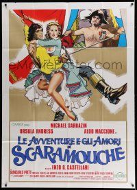 6w875 LOVES & TIMES OF SCARAMOUCHE Italian 1p '76 different art of Sarrazin & sexy Ursula Andress!
