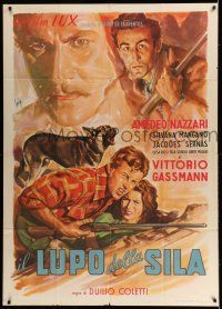 6w876 LURE OF THE SILA Italian 1p '54 Longi art of Silvana Mangano, Jacques Sernas, Nazzari & dog!