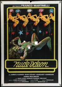 6w896 NUDE ODEON Italian 1p '78 great artwork of sexy naked woman with five nude showgirls!