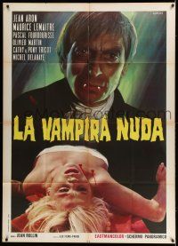 6w897 NUDE VAMPIRE Italian 1p '70 great Calma art of wacky vampire & his sexy female victim!