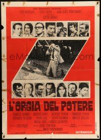 6w998 Z Italian 1p '69 Yves Montand, Costa-Gavras classic, different image of top cast!