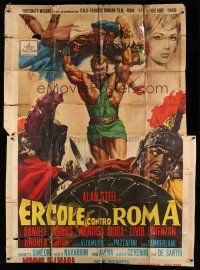 6w070 HERCULES AGAINST ROME Italian 2p '64 Casaro art of strongman Sergio Ciani vs entire army!