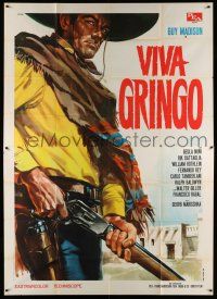 6w077 LEGACY OF THE INCAS Italian 2p '65 cool art of gringo Guy Madison by Renato Casaro!