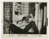 6x087 BREAKFAST AT TIFFANY'S 8.25x10 still '61 wonderful c/u of Audrey Hepburn playing guitar!