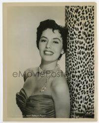 6x143 CYD CHARISSE 8x10 still '50s super sexy close up with cool jewelry by leopardskin post!