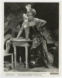 6x166 DEVIL IS A WOMAN 8x10.25 still '35 wonderful close up of Marlene Dietrich in wild outfit & hat