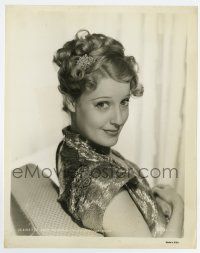 6x347 JEANETTE MACDONALD 8x10.25 still '41 seated portrait in metallic dress with whimsical smile!