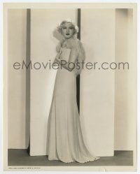 6x527 PEGGY HOPKINS JOYCE 8x10.25 still '33 full-length in white feathered gown by Otto Dyar!