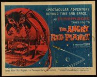 6y023 ANGRY RED PLANET 1/2sh '60 great artwork of gigantic drooling bat-rat-spider creature!