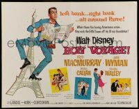 6y052 BON VOYAGE 1/2sh '62 Walt Disney, Fred MacMurray, Jane Wyman, great wacky art!