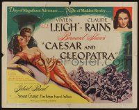 6y069 CAESAR & CLEOPATRA style A 1/2sh '46 sexy Egyptian Vivien Leigh, Claude Rains