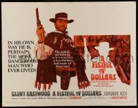 6y156 FISTFUL OF DOLLARS 1/2sh '67 Sergio Leone, introducing the man with no name, Clint Eastwood!