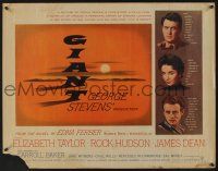 6y184 GIANT 1/2sh '56 James Dean, Elizabeth Taylor, Hudson, George Stevens classic!
