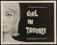 6y188 GIRL IN TROUBLE 1/2sh '63 Brandon Chase directed, Tammy Clarke, classic exploitation!