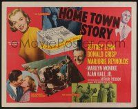 6y216 HOME TOWN STORY style B 1/2sh '51 Marilyn Monroe as the beautiful secretary is shown