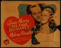 6y229 I'LL TAKE ROMANCE style A 1/2sh '37 Melvyn Douglas & Grace Moore at her gay and gorgeous best!