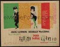 6y232 IRMA LA DOUCE 1/2sh '63 Shirley MacLaine & Jack Lemmon, directed by Billy Wilder!