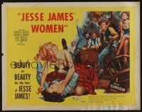 6y239 JESSE JAMES' WOMEN 1/2sh '54 classic catfight artwork, women wanted him... more than the law