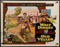 6y300 OLD YELLER 1/2sh '57 Dorothy McGuire, Fess Parker, art of Walt Disney's most classic canine!