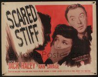 6y341 SCARED STIFF style A 1/2sh '45 great art of terrified Jack Haley & sexy Ann Savage!