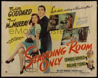 6y364 STANDING ROOM ONLY style A 1/2sh '44 sexy Paulette Goddard & Fred MacMurray!