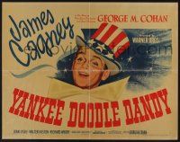 6y415 YANKEE DOODLE DANDY style A 1/2sh '42 close patriotic art of James Cagney as George M. Cohan!