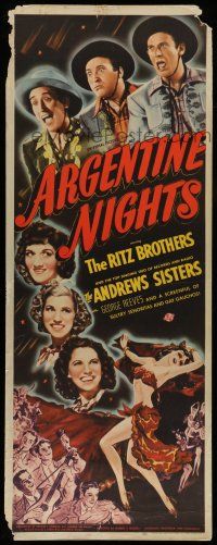 6y438 ARGENTINE NIGHTS insert '40 The Ritz Brothers, The Andrews Sisters, art of sexy showgirls!