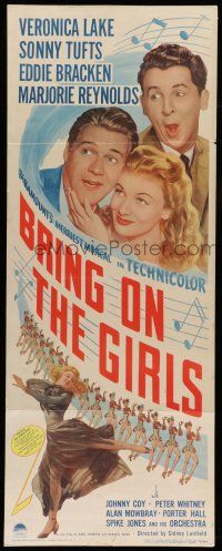 6y471 BRING ON THE GIRLS insert '44 Veronica Lake, Sonny Tufts & Eddie Bracken, sexy dancers!