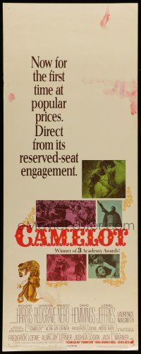 6y475 CAMELOT insert '67 Richard Harris as King Arthur, Vanessa Redgrave as Guenevere!