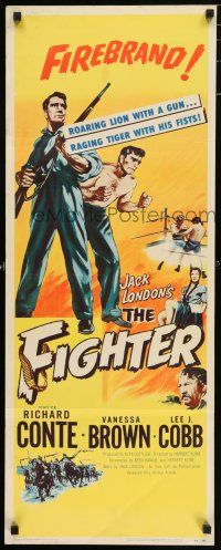 6y532 FIGHTER insert '52 art of Richard Conte with rifle, from a story by Jack London, boxing!
