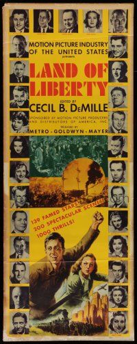6y624 LAND OF LIBERTY insert '39 Cecil B. DeMille's epic of U.S. history w/139 famed stars!