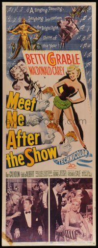 6y661 MEET ME AFTER THE SHOW insert '51 artwork of sexy dancer Betty Grable & top cast members!