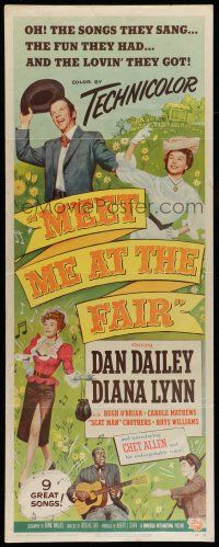 6y662 MEET ME AT THE FAIR insert '53 Dan Dailey, Diana Lynn, Scatman Crothers, musical tc art!