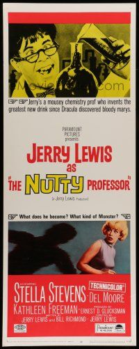 6y689 NUTTY PROFESSOR insert R67 wacky Jerry Lewis directs & stars w/pretty Stella Stevens!