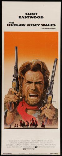 6y695 OUTLAW JOSEY WALES insert '76 Clint Eastwood is an army of one, cool double-fisted art!