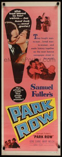 6y702 PARK ROW insert '52 Sam Fuller, Mary Welch, Gene Evans, the picture with the page one punch!