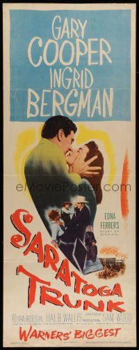 6y733 SARATOGA TRUNK insert '45 c/u of Gary Cooper about to kiss Ingrid Bergman, by Edna Ferber!