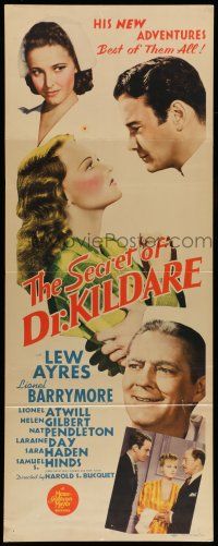 6y735 SECRET OF DR. KILDARE insert '39 Lew Ayres, Lionel Barrymore & pretty nurse Laraine Day!