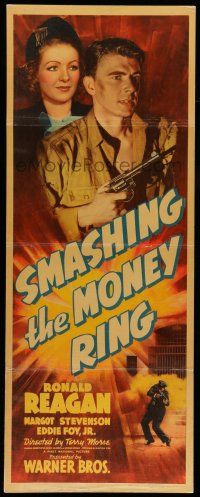 6y745 SMASHING THE MONEY RING insert '39 Ronald Reagan with gun and Margot Stevenson, ultra rare!