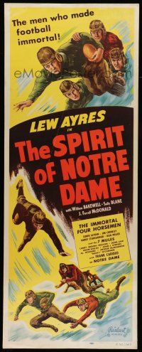 6y752 SPIRIT OF NOTRE DAME insert R50 great stone litho football image, based on Knute Rockne's life