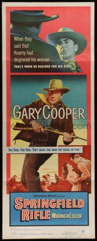 6y754 SPRINGFIELD RIFLE insert '52 cool close-up artwork of Gary Cooper with rifle!