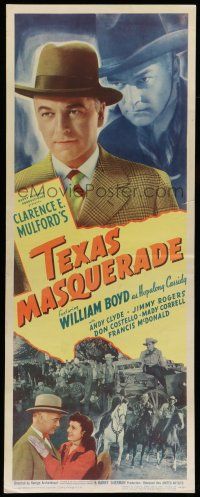 6y783 TEXAS MASQUERADE insert '44 Andy Clyde, William Boyd as Hopalong Cassidy!