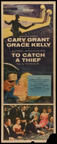 6y798 TO CATCH A THIEF insert '55 Grace Kelly & Cary Grant, Hitchcock, cool gambling scene!