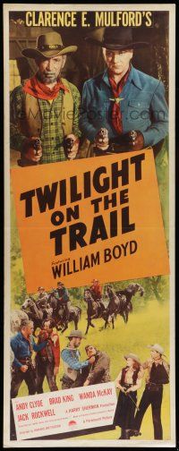 6y809 TWILIGHT ON THE TRAIL insert '41 William Boyd as Hopalong Cassidy with Andy Clyde!